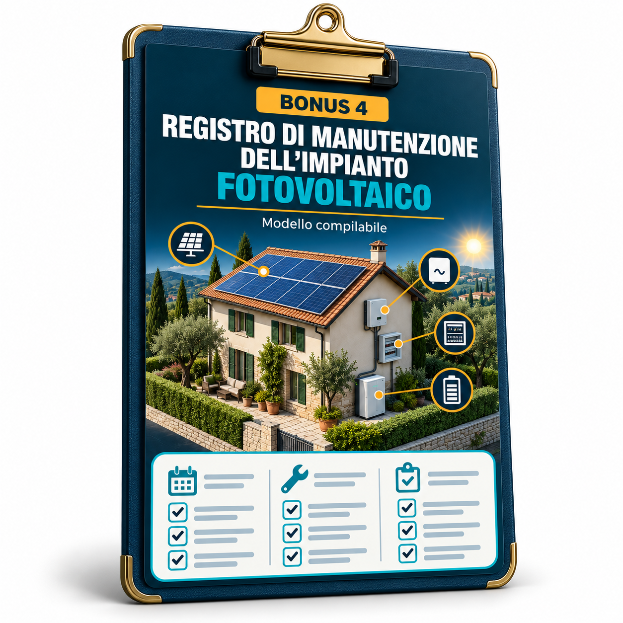 Copertina Registro di manutenzione dell’impianto fotovoltaico